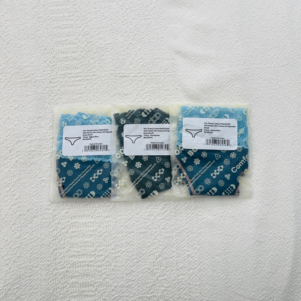 NWT Bombas 3 Pack Bundle Women’s Underwear Cotton Blend Thongs Lace Size XS
